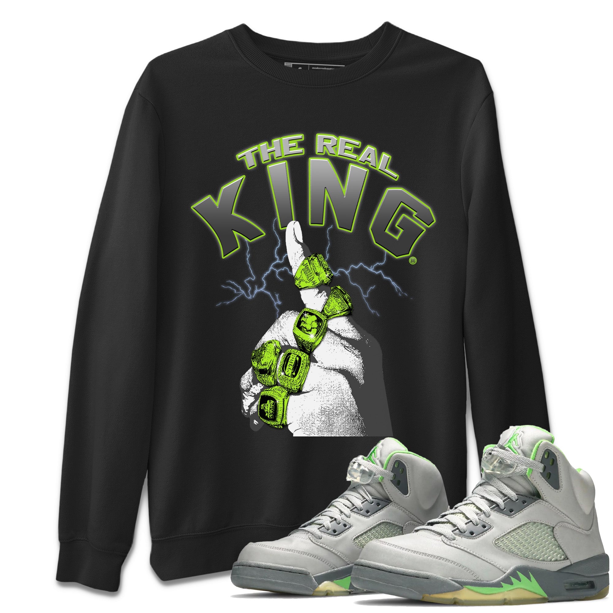 Jordan 5 Green Bean Sneaker Match Tees The Real King Sneaker Tees Jordan 5 Green Bean Sneaker Release Tees Unisex Shirts