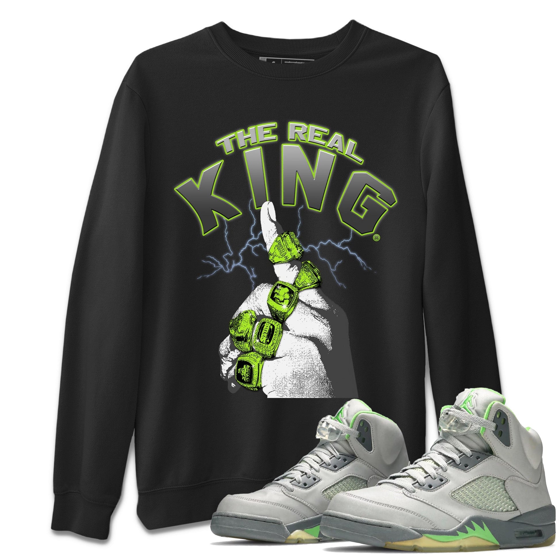 Jordan 5 Green Bean Sneaker Match Tees The Real King Sneaker Tees Jordan 5 Green Bean Sneaker Release Tees Unisex Shirts