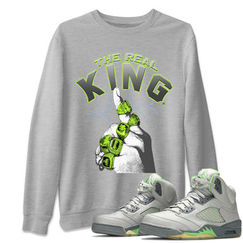 Jordan 5 Green Bean Sneaker Match Tees The Real King Sneaker Tees Jordan 5 Green Bean Sneaker Release Tees Unisex Shirts