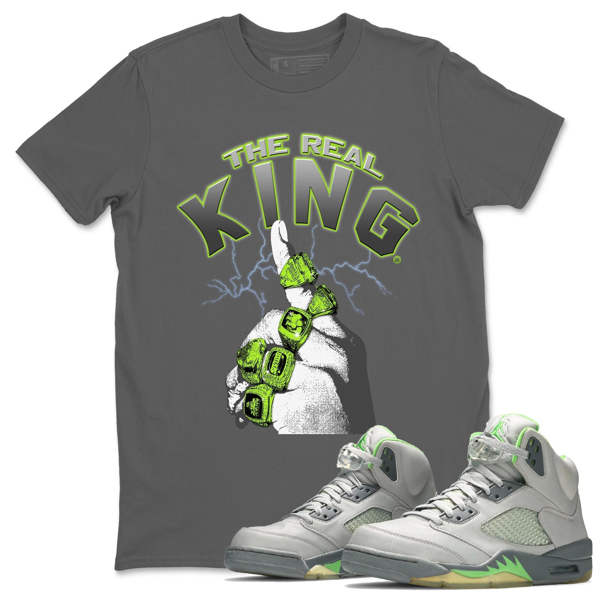 Jordan 5 Green Bean Sneaker Match Tees The Real King Sneaker Tees Jordan 5 Green Bean Sneaker Release Tees Unisex Shirts