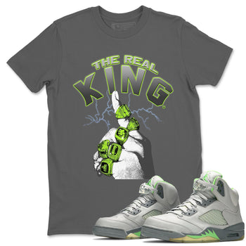 Jordan 5 Green Bean Sneaker Match Tees The Real King Sneaker Tees Jordan 5 Green Bean Sneaker Release Tees Unisex Shirts