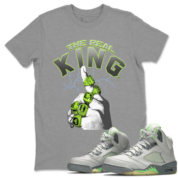 Jordan 5 Green Bean Sneaker Match Tees The Real King Sneaker Tees Jordan 5 Green Bean Sneaker Release Tees Unisex Shirts