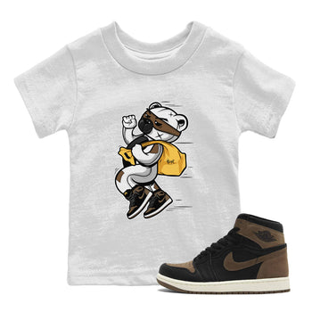 Air Jordan 1 Palomino shirt to match jordans Thief Bear sneaker tees Crew Neck Jordan 1 Retro High OG Palomino SNRT Sneaker Release Tees Baby Toddler White 1 T-Shirt
