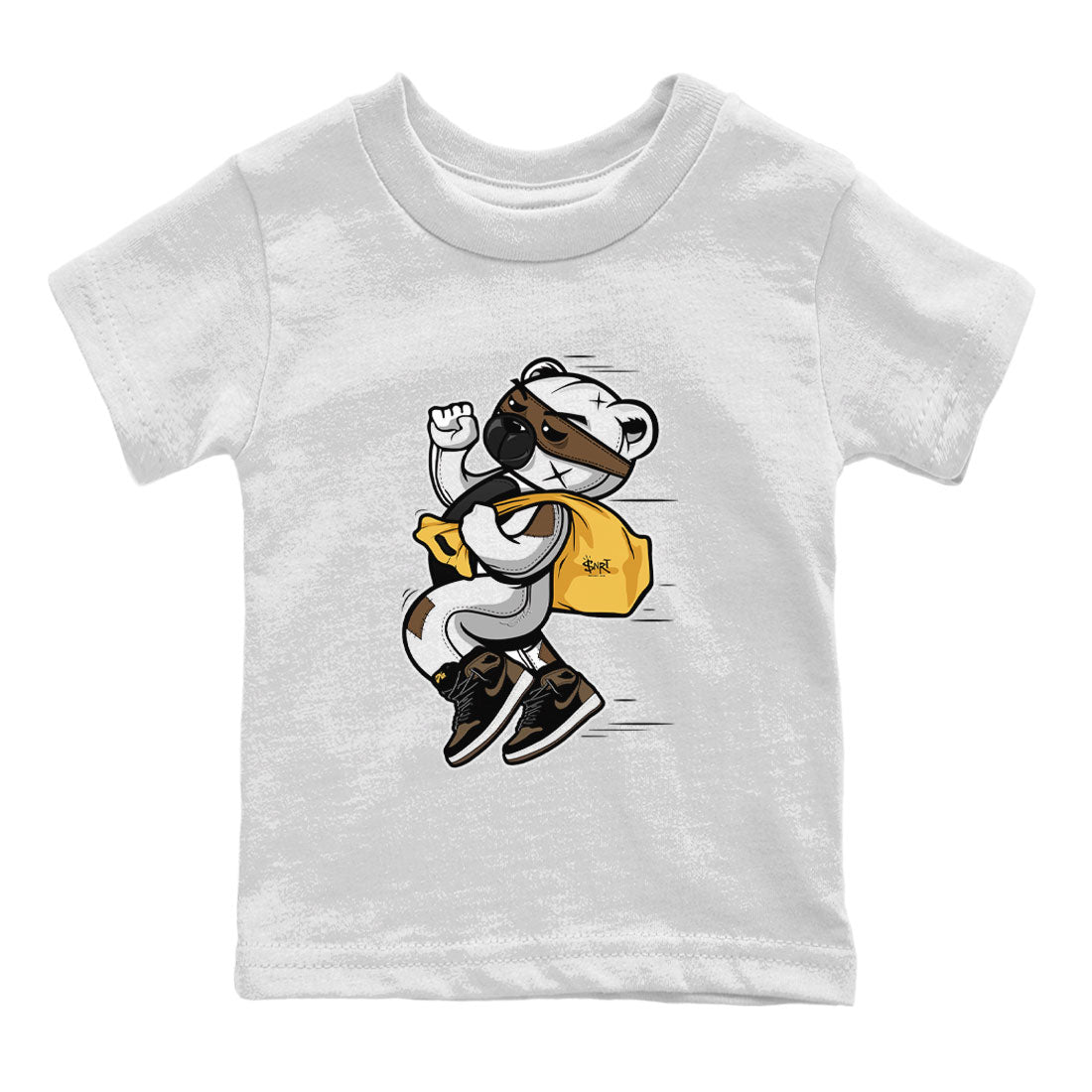 Air Jordan 1 Palomino shirt to match jordans Thief Bear sneaker tees Crew Neck Jordan 1 Retro High OG Palomino SNRT Sneaker Release Tees Baby Toddler White 2 T-Shirt