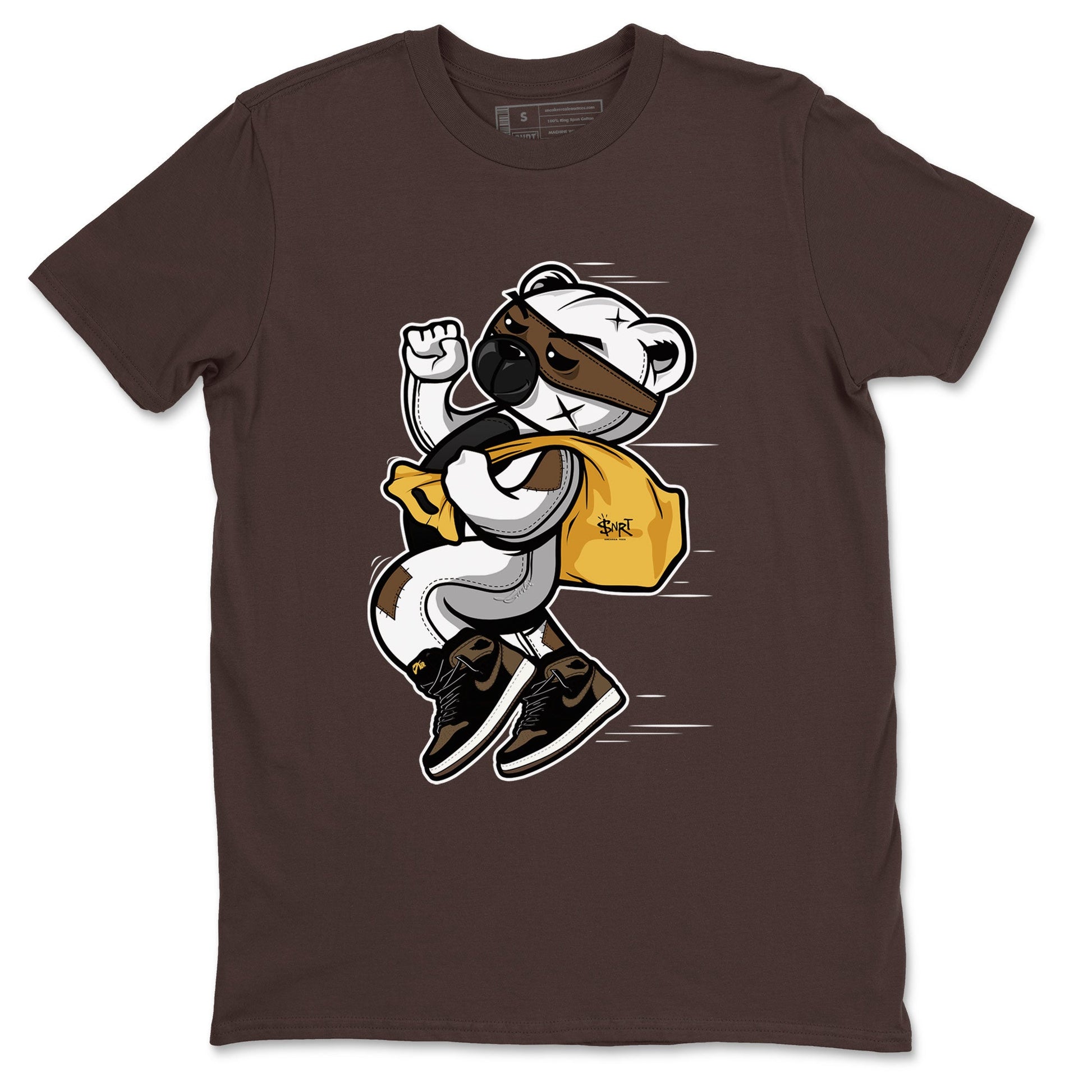 Air Jordan 1 Palomino shirt to match jordans Thief Bear sneaker tees Crew Neck Jordan 1 Retro High OG Palomino SNRT Sneaker Release Tees Unisex Casual Shirts Dark Chocolate 2 T-Shirt