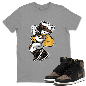 Air Jordan 1 Palomino shirt to match jordans Thief Bear sneaker tees Crew Neck Jordan 1 Retro High OG Palomino SNRT Sneaker Release Tees Unisex Casual Shirts Heather Grey 1 T-Shirt