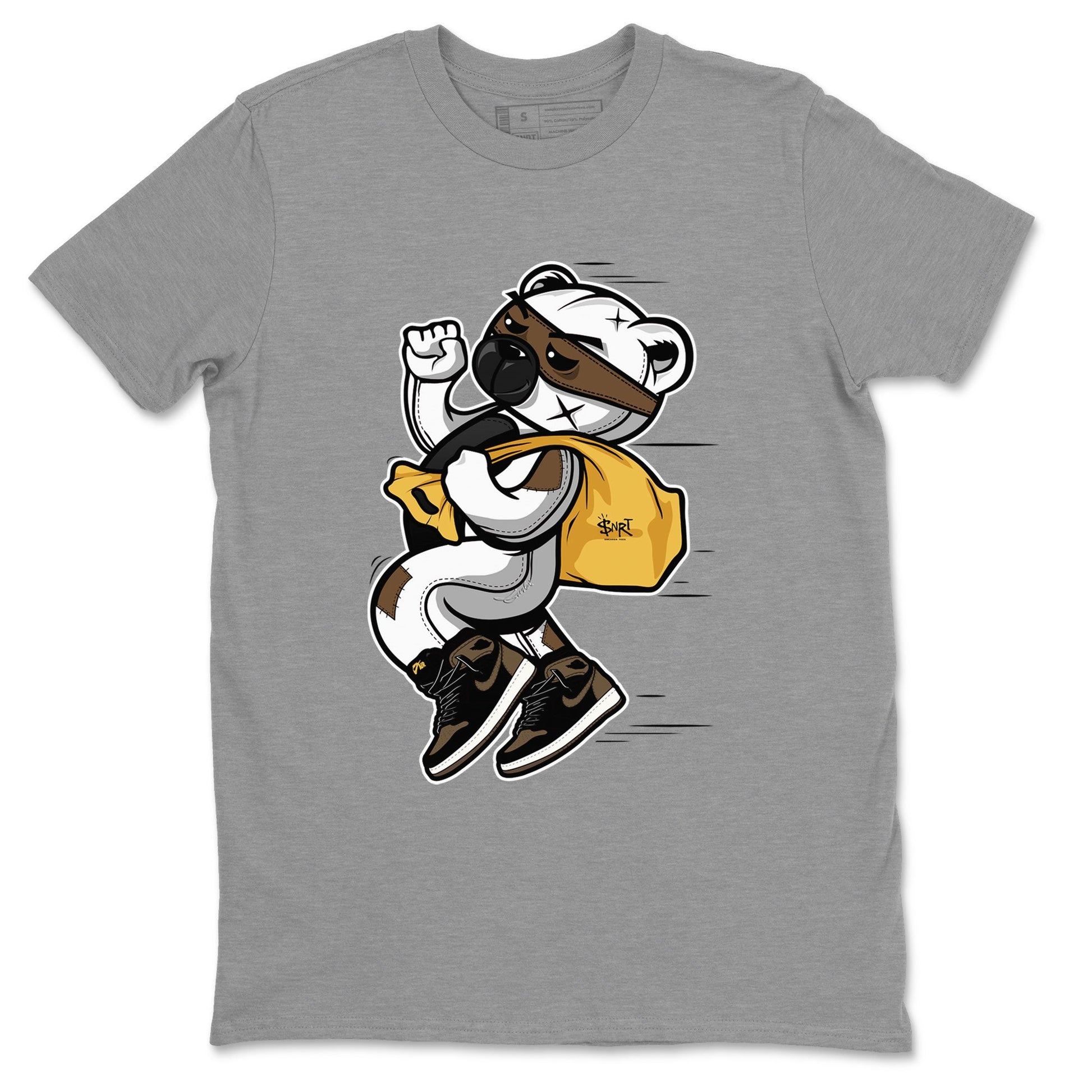 Air Jordan 1 Palomino shirt to match jordans Thief Bear sneaker tees Crew Neck Jordan 1 Retro High OG Palomino SNRT Sneaker Release Tees Unisex Casual Shirts Heather Grey 2 T-Shirt