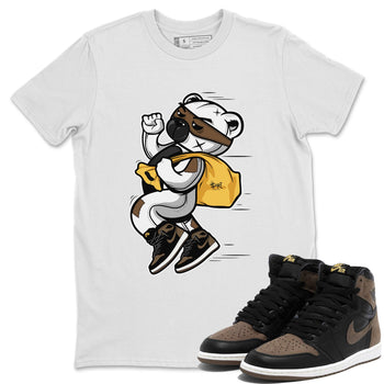 Air Jordan 1 Palomino shirt to match jordans Thief Bear sneaker tees Crew Neck Jordan 1 Retro High OG Palomino SNRT Sneaker Release Tees Unisex Casual Shirts White 1 T-Shirt