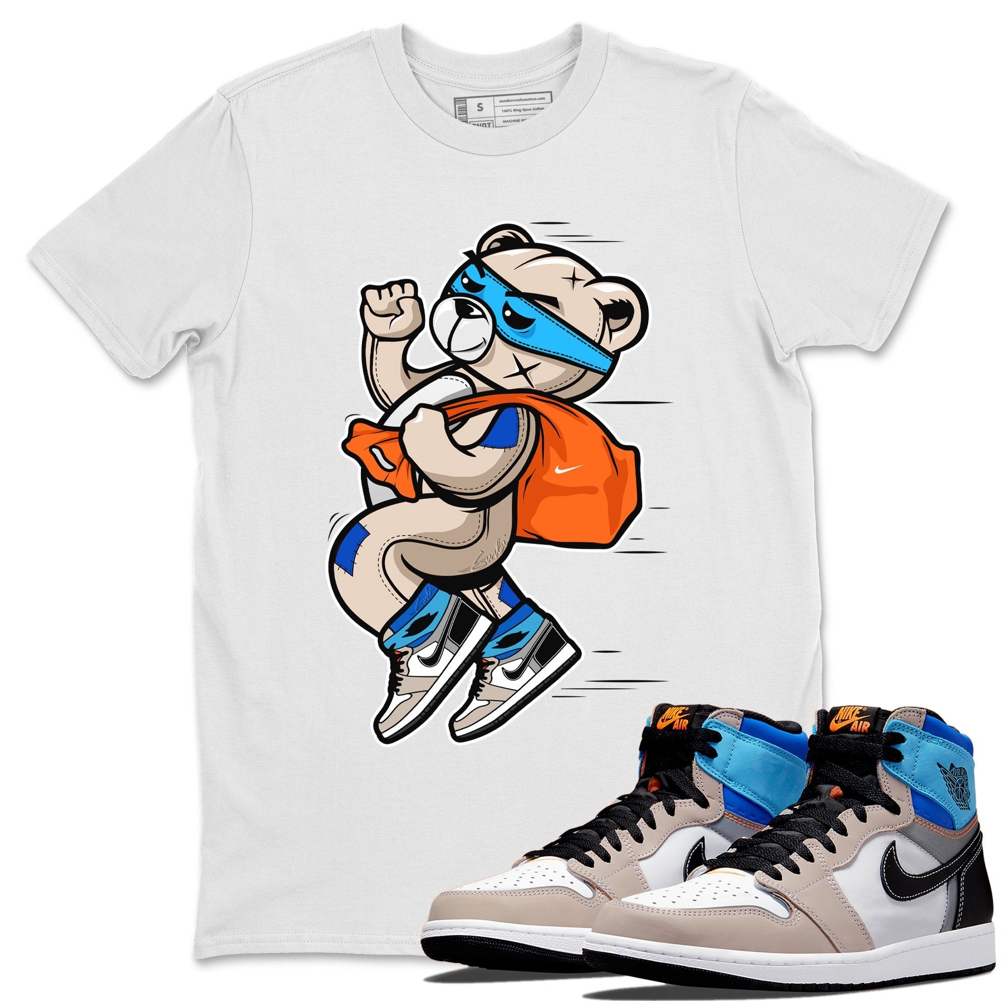 Jordan 1 Prototype Sneaker Match Tees Thief Bear Sneaker Tees Jordan 1 Prototype Sneaker Release Tees Unisex Shirts