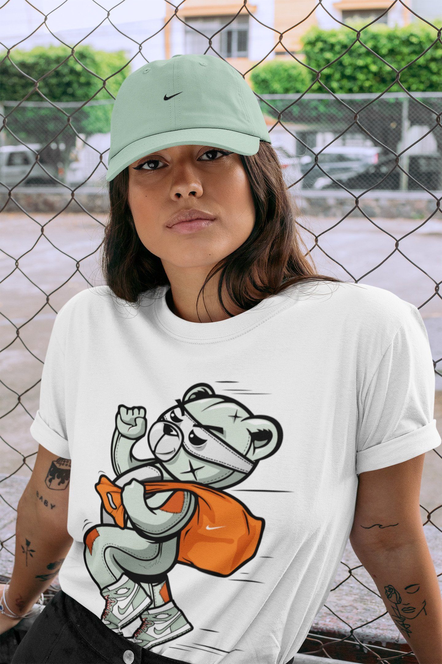 Jordan 1 Seafoam Sneaker Match Tees Thief Bear Sneaker Tees Jordan 1 Seafoam Sneaker Release Tees Unisex Shirts