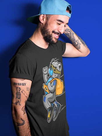 Jordan 2 OFF-WHITE Black Blue Sneaker Match Tees Thief Bear Sneaker Tees Jordan 2 OFF-WHITE Black Blue Sneaker Release Tees Unisex Shirts