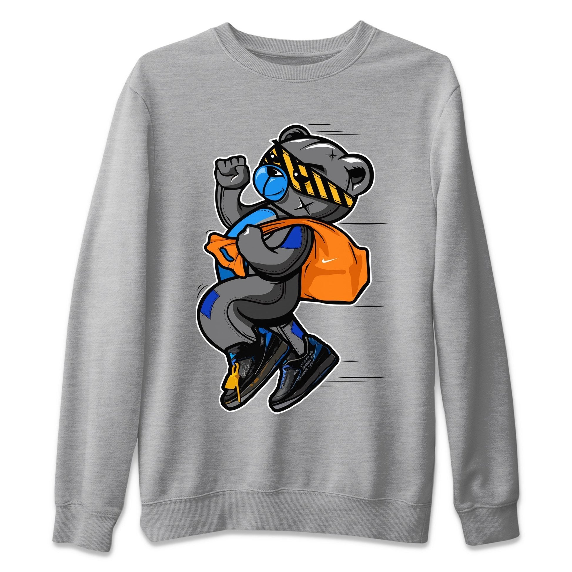 Jordan 2 OFF-WHITE Black Blue Sneaker Match Tees Thief Bear Sneaker Tees Jordan 2 OFF-WHITE Black Blue Sneaker Release Tees Unisex Shirts