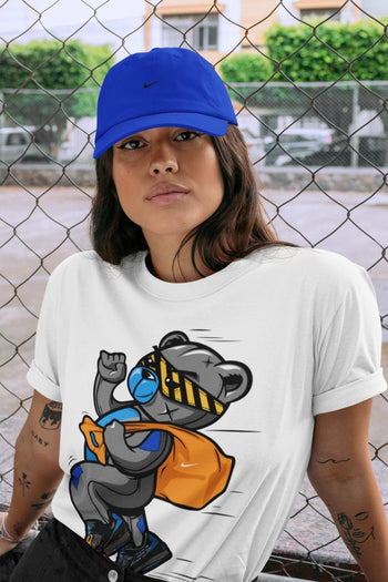 Jordan 2 OFF-WHITE Black Blue Sneaker Match Tees Thief Bear Sneaker Tees Jordan 2 OFF-WHITE Black Blue Sneaker Release Tees Unisex Shirts