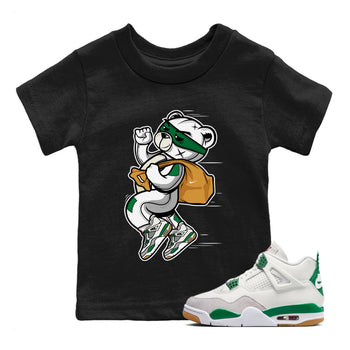 Air Jordan 4 Pine Green Sneaker Match Tees Thief Bear Sneaker Tees Nike SB Air Jordan 4 Pine Green Sneaker Release Tees Kids Shirts Black 1