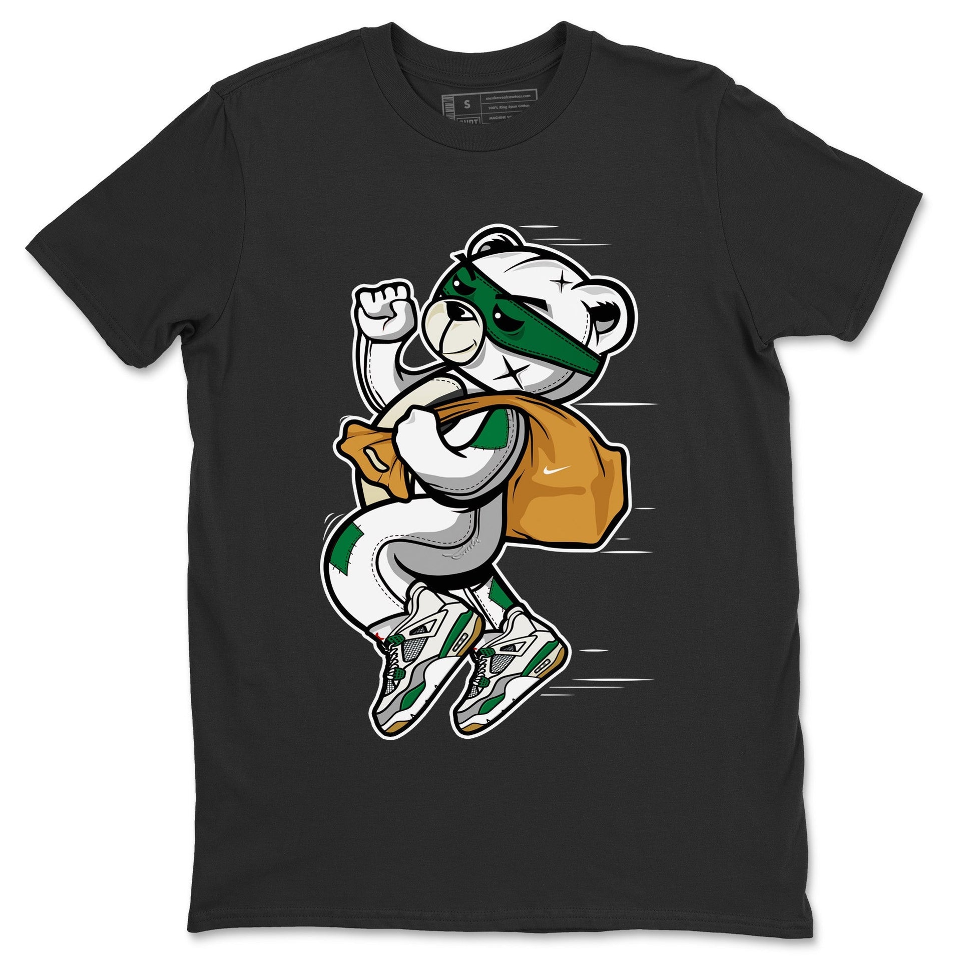 Jordan 4 Pine Green SB Sneaker Match Tees Thief Bear Sneaker Tees Nike SB Air Jordan 4 Pine Green Sneaker Tees Sneaker Release Shirts Unisex Shirts Black 2