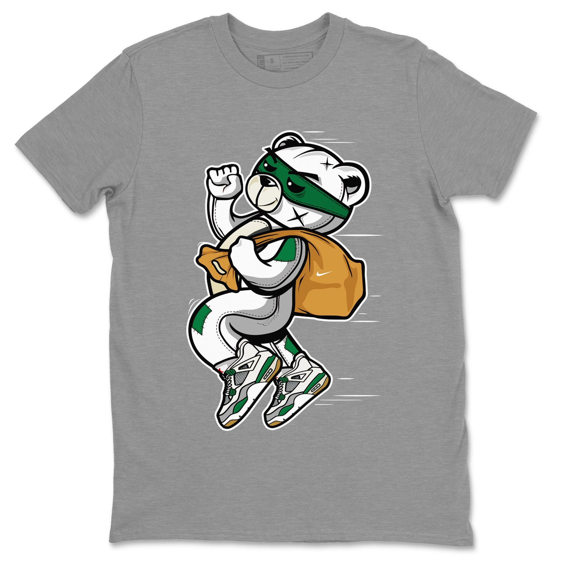 Air Jordan 4 Pine Green Sneaker Match Tees Thief Bear Sneaker Tees Nike SB Air Jordan 4 Pine Green Sneaker Release Tees Unisex Shirts Heather Grey 2