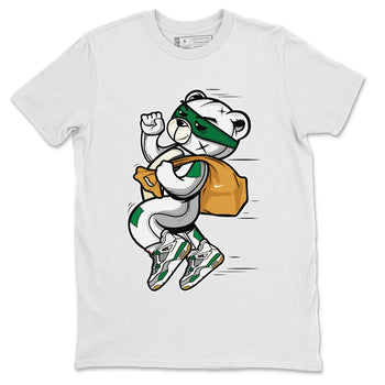 Jordan 4 Pine Green SB Sneaker Match Tees Thief Bear Sneaker Tees Nike SB Air Jordan 4 Pine Green Sneaker Tees Sneaker Release Shirts Unisex Shirts White 2