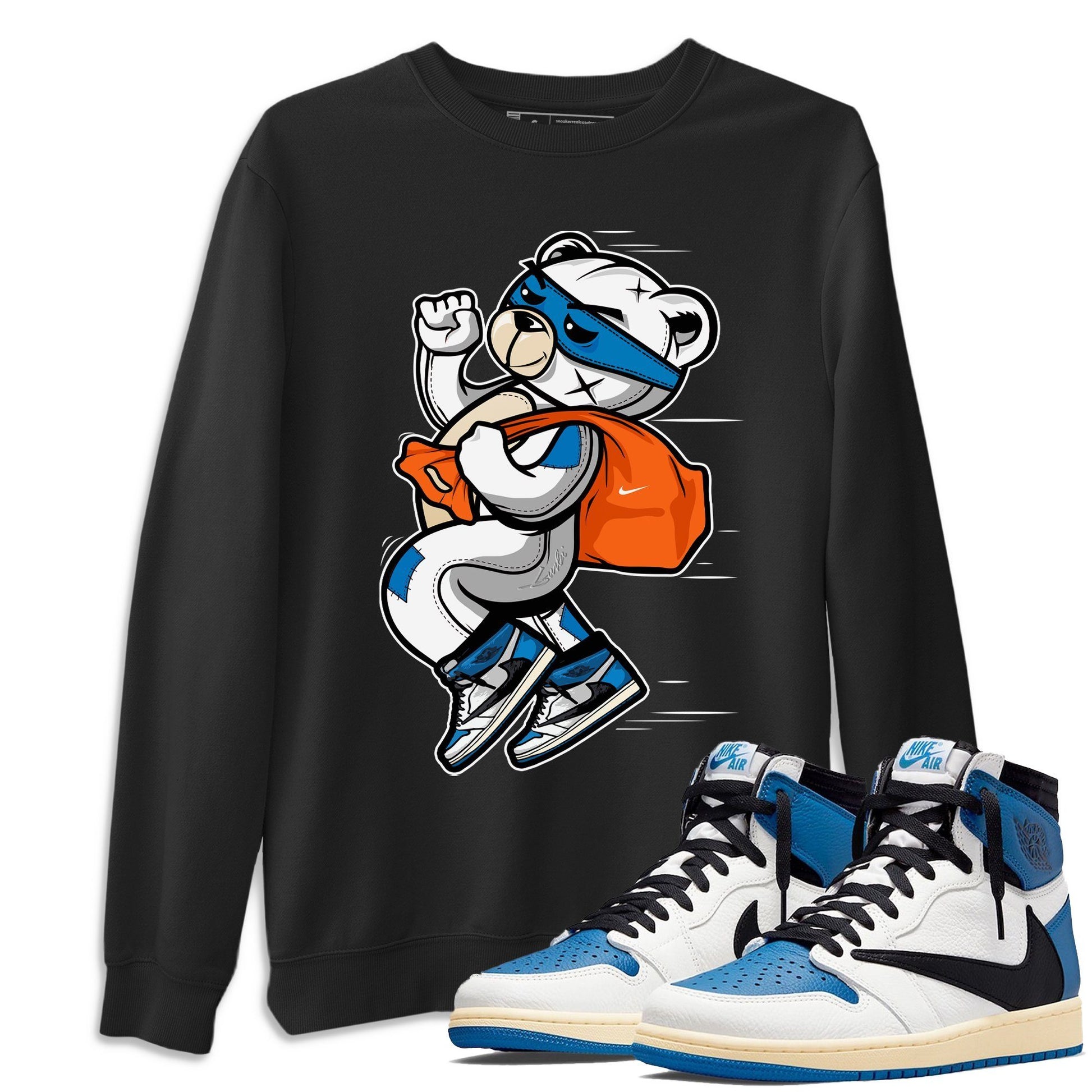 Jordan 1 Travis Scott Fragment Sneaker Match Tees Thief Bear Sneaker Tees Jordan 1 Travis Scott Fragment Sneaker Release Tees Unisex Shirts