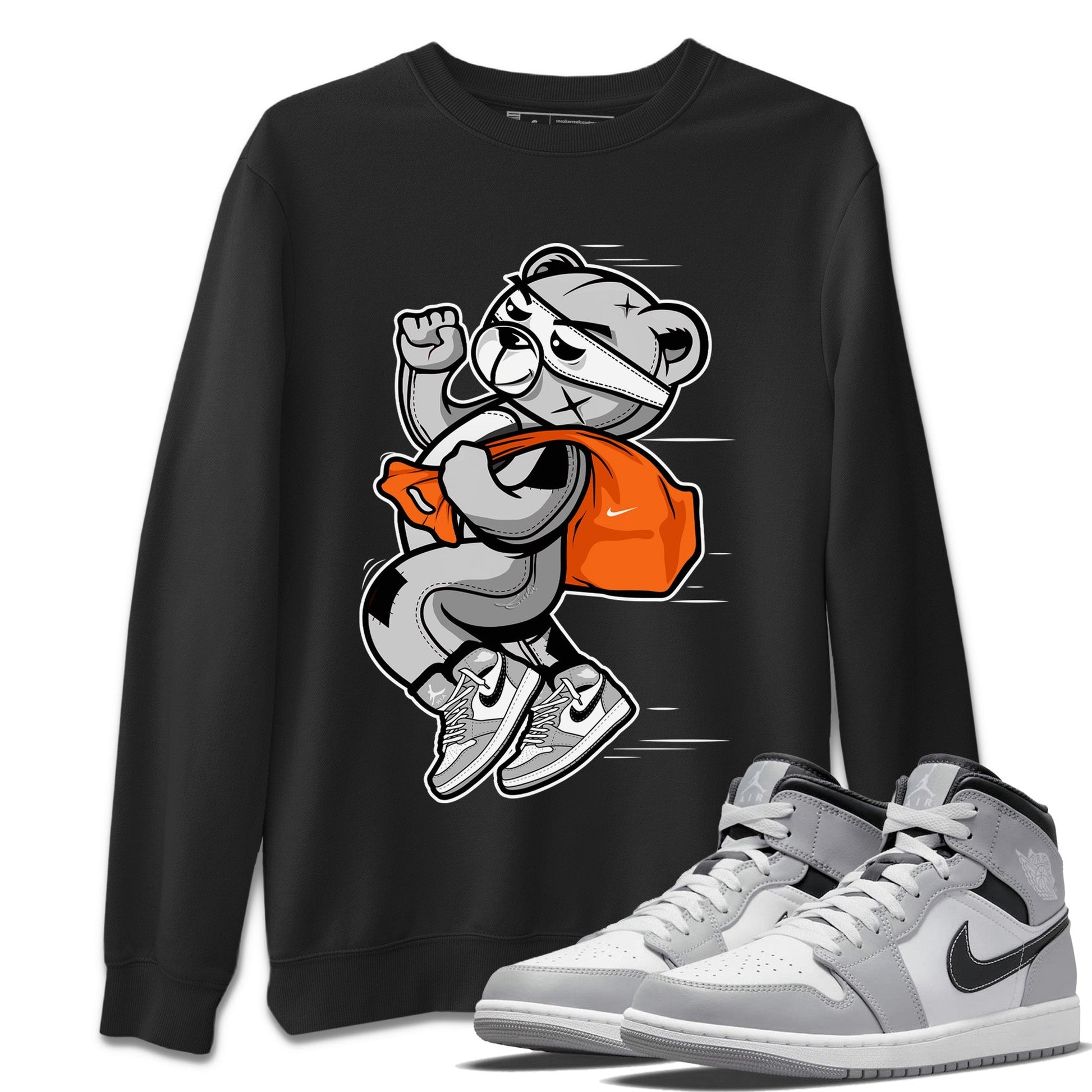 Jordan 1 Light Smoke Grey Sneaker Match Tees Thief Bear Sneaker Tees Jordan 1 Light Smoke Grey Sneaker Release Tees Unisex Shirts