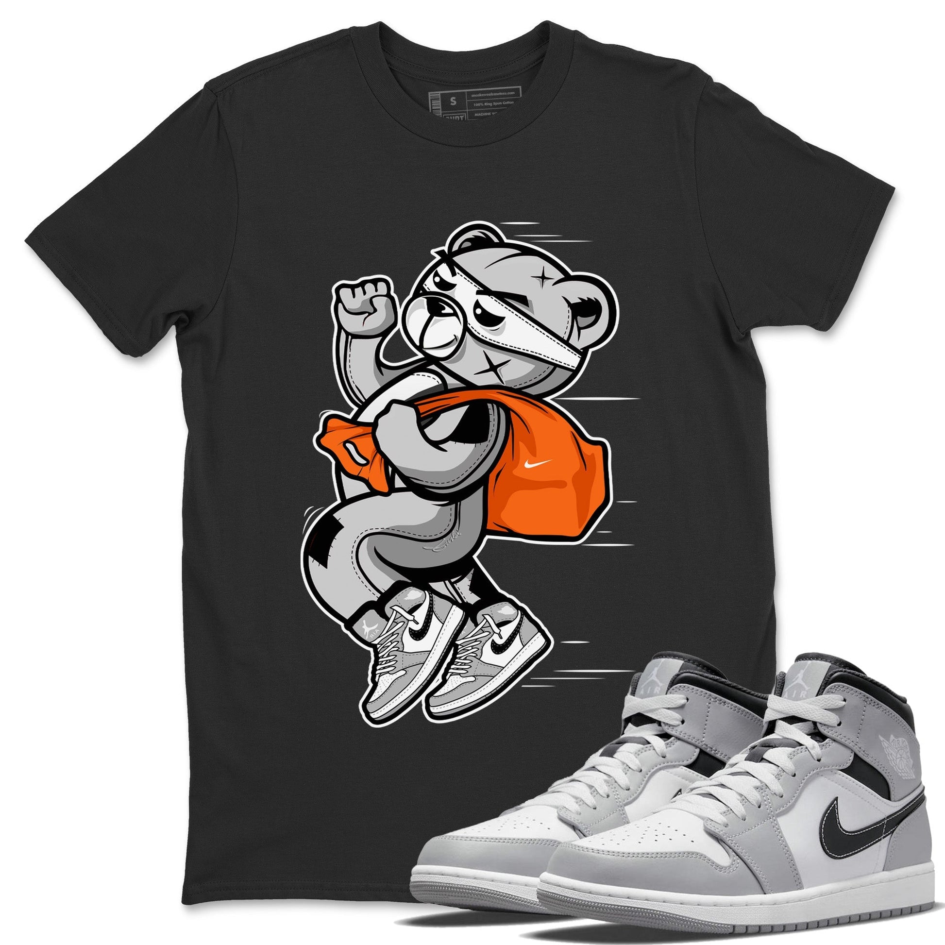 Jordan 1 Light Smoke Grey Sneaker Match Tees Thief Bear Sneaker Tees Jordan 1 Light Smoke Grey Sneaker Release Tees Unisex Shirts
