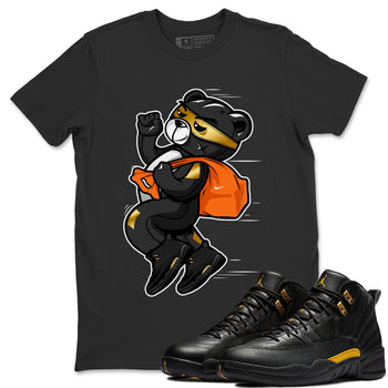 Jordan 12 Black Taxi Sneaker Match Tees Thief Bear Sneaker Tees Jordan 12 Black Taxi Sneaker Release Tees Unisex Shirts
