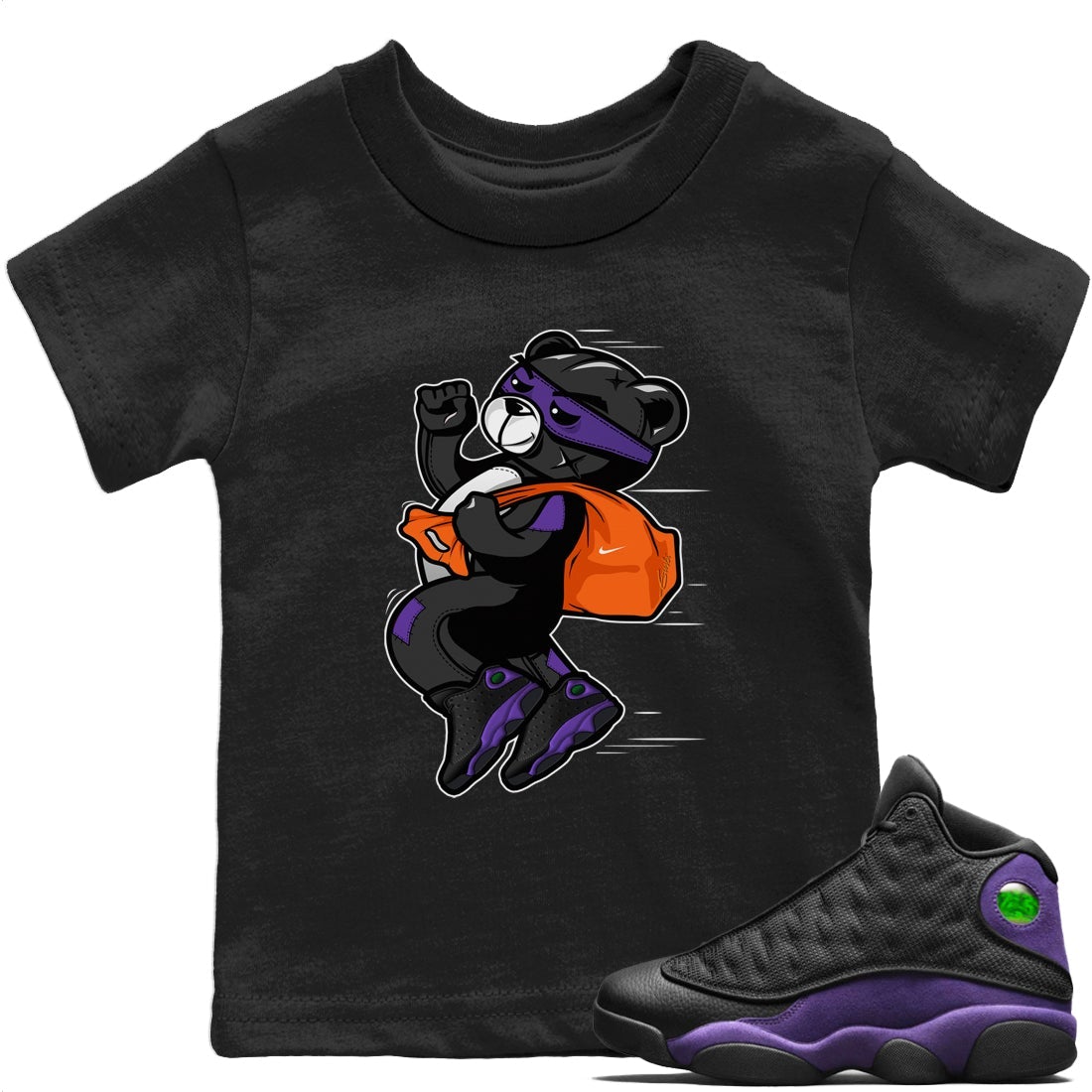 Jordan 13 Court Purple Sneaker Match Tees Thief Bear Sneaker Tees Jordan 13 Court Purple Sneaker Release Tees Kids Shirts