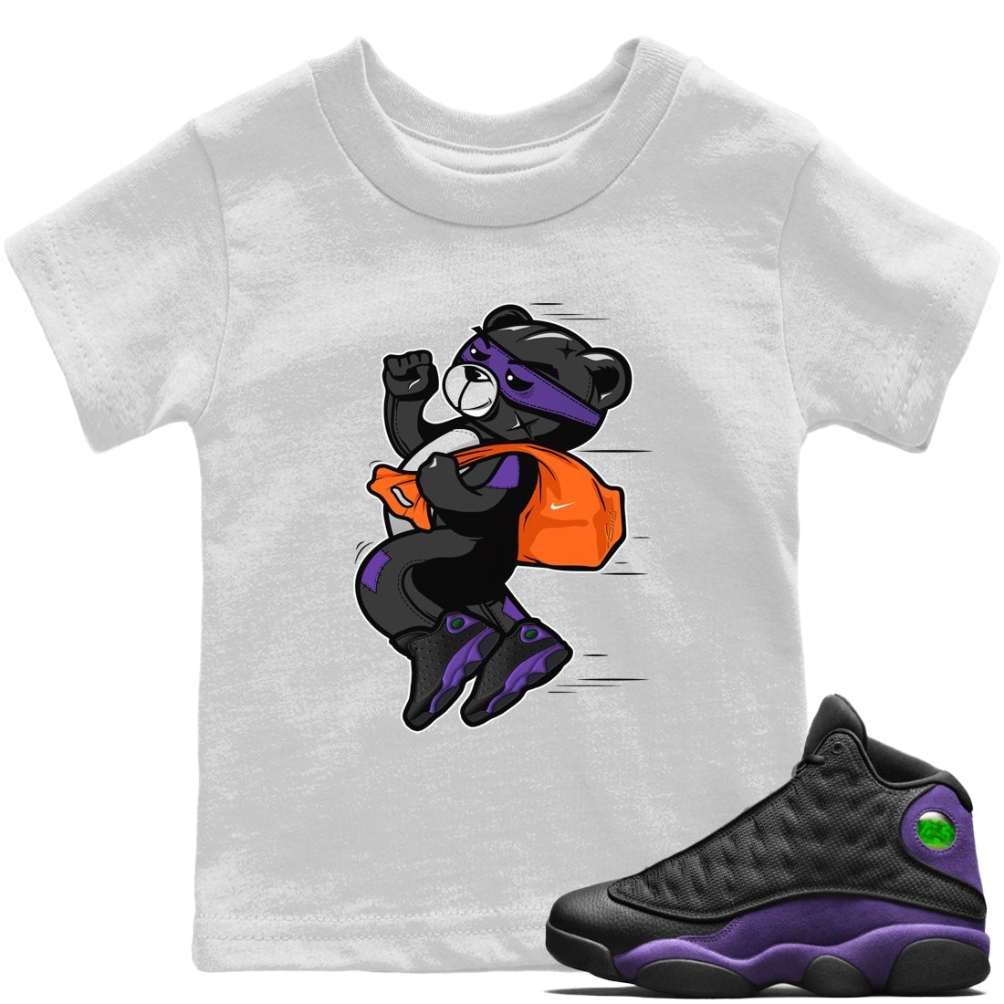 Jordan 13 Court Purple Sneaker Match Tees Thief Bear Sneaker Tees Jordan 13 Court Purple Sneaker Release Tees Kids Shirts
