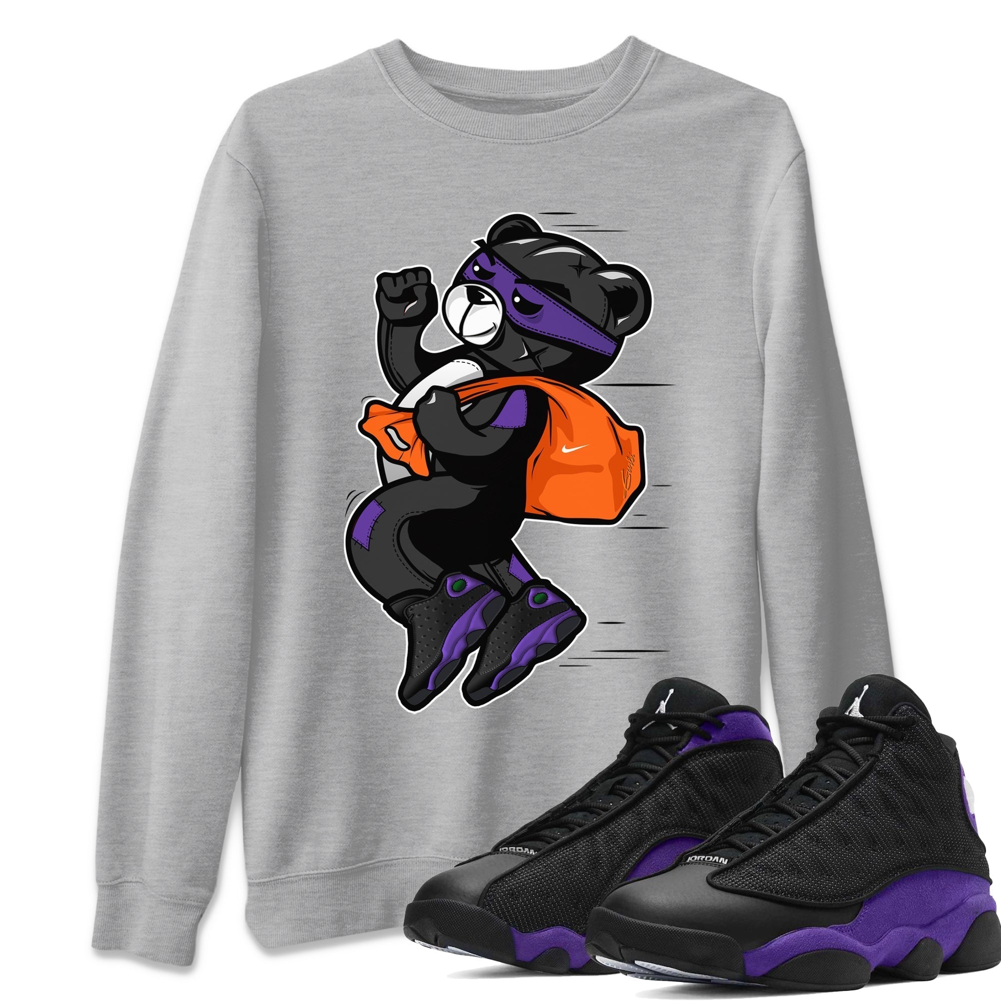 Jordan 13 Court Purple Sneaker Match Tees Thief Bear Sneaker Tees Jordan 13 Court Purple Sneaker Release Tees Unisex Shirts
