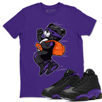 Jordan 13 Court Purple Sneaker Match Tees Thief Bear Sneaker Tees Jordan 13 Court Purple Sneaker Release Tees Unisex Shirts