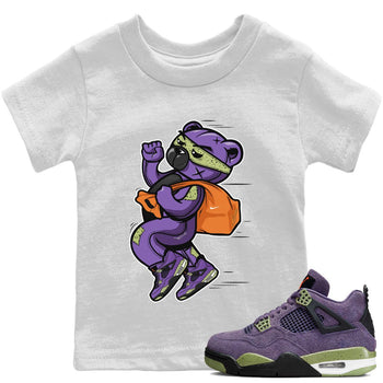 Jordan 4 Canyon Purple Sneaker Match Tees Thief Bear Sneaker Tees Jordan 4 Canyon Purple Sneaker Release Tees Kids Shirts