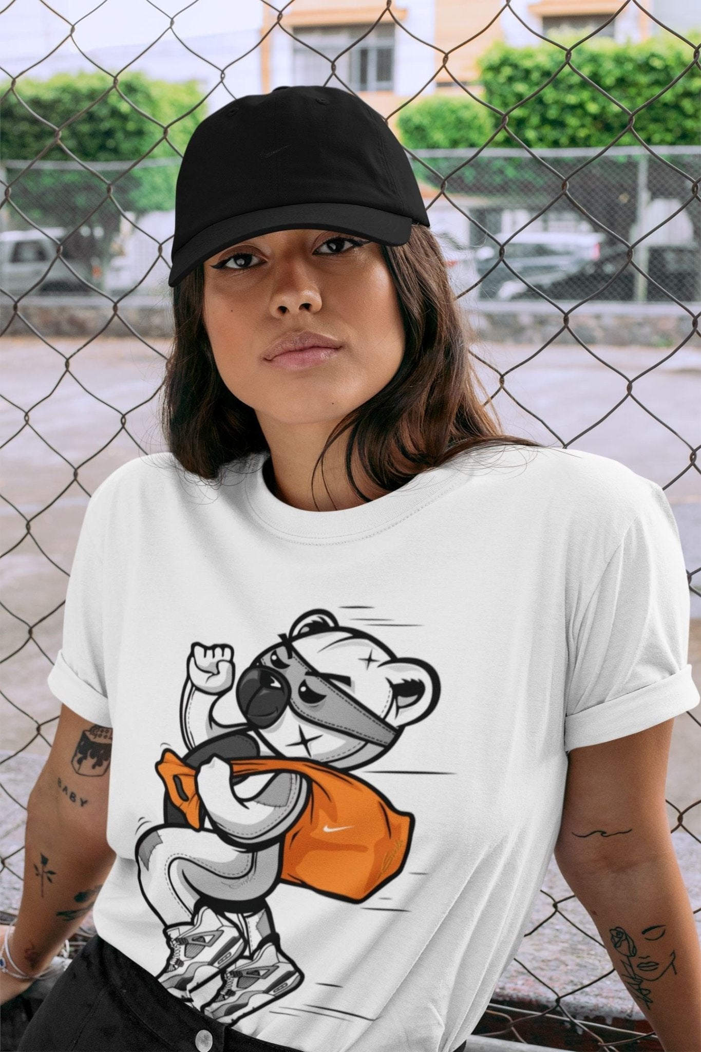 Jordan 4 Military Black Sneaker Match Tees Thief Bear Sneaker Tees Jordan 4 Military Black Sneaker Release Tees Unisex Shirts