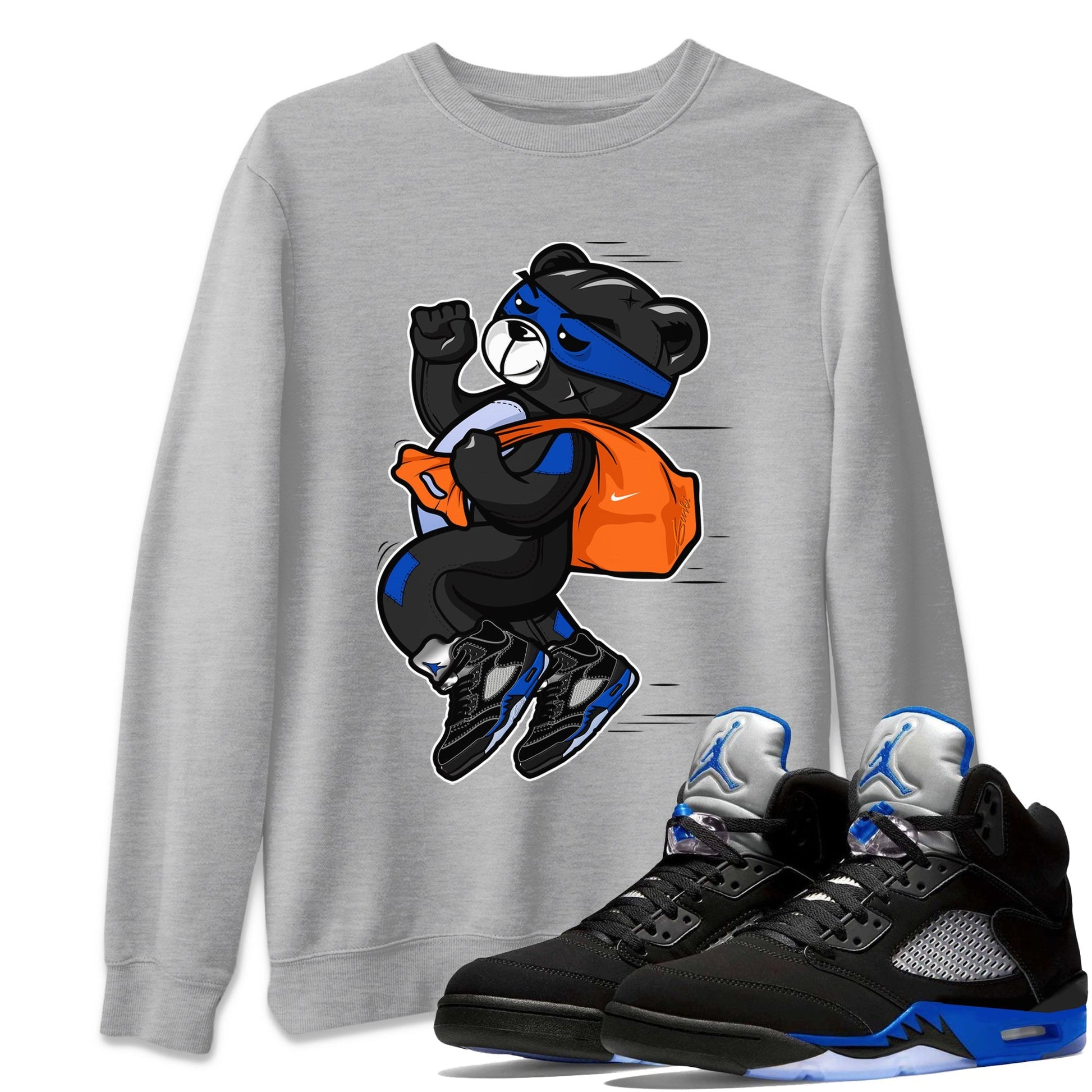 Jordan 5 Racer Blue Sneaker Match Tees Thief Bear Sneaker Tees Jordan 5 Racer Blue Sneaker Release Tees Unisex Shirts