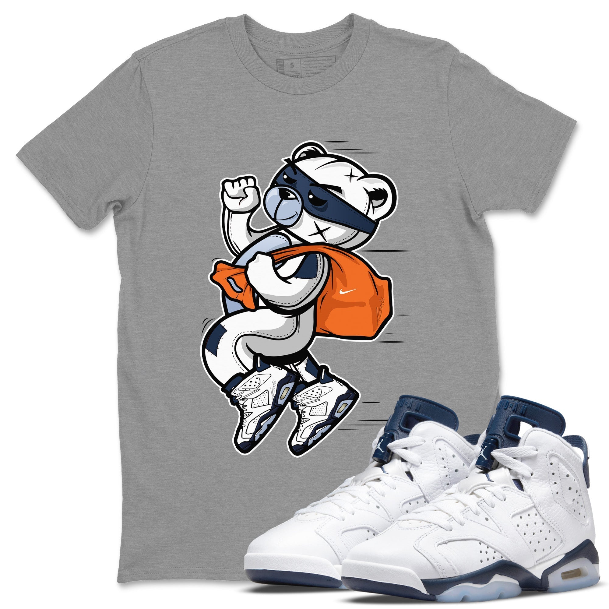 Jordan 6 Midnight Navy Sneaker Match Tees Thief Bear Sneaker Tees Jordan 6 Midnight Navy Sneaker Release Tees Unisex Shirts