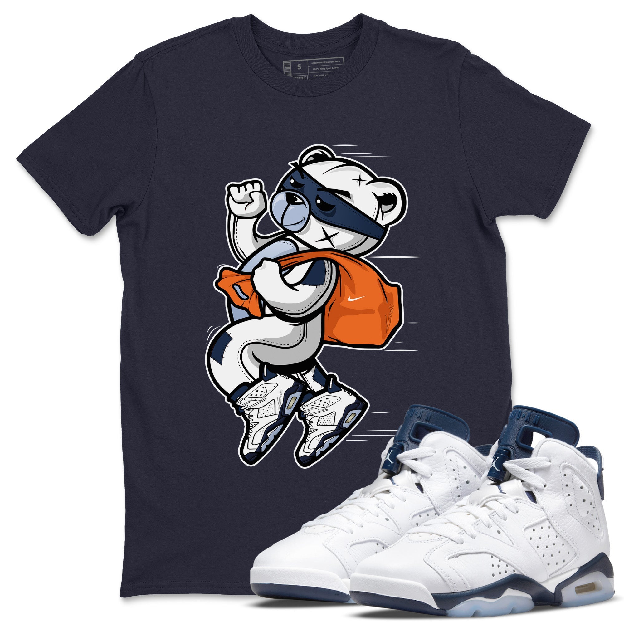 Jordan 6 Midnight Navy Sneaker Match Tees Thief Bear Sneaker Tees Jordan 6 Midnight Navy Sneaker Release Tees Unisex Shirts