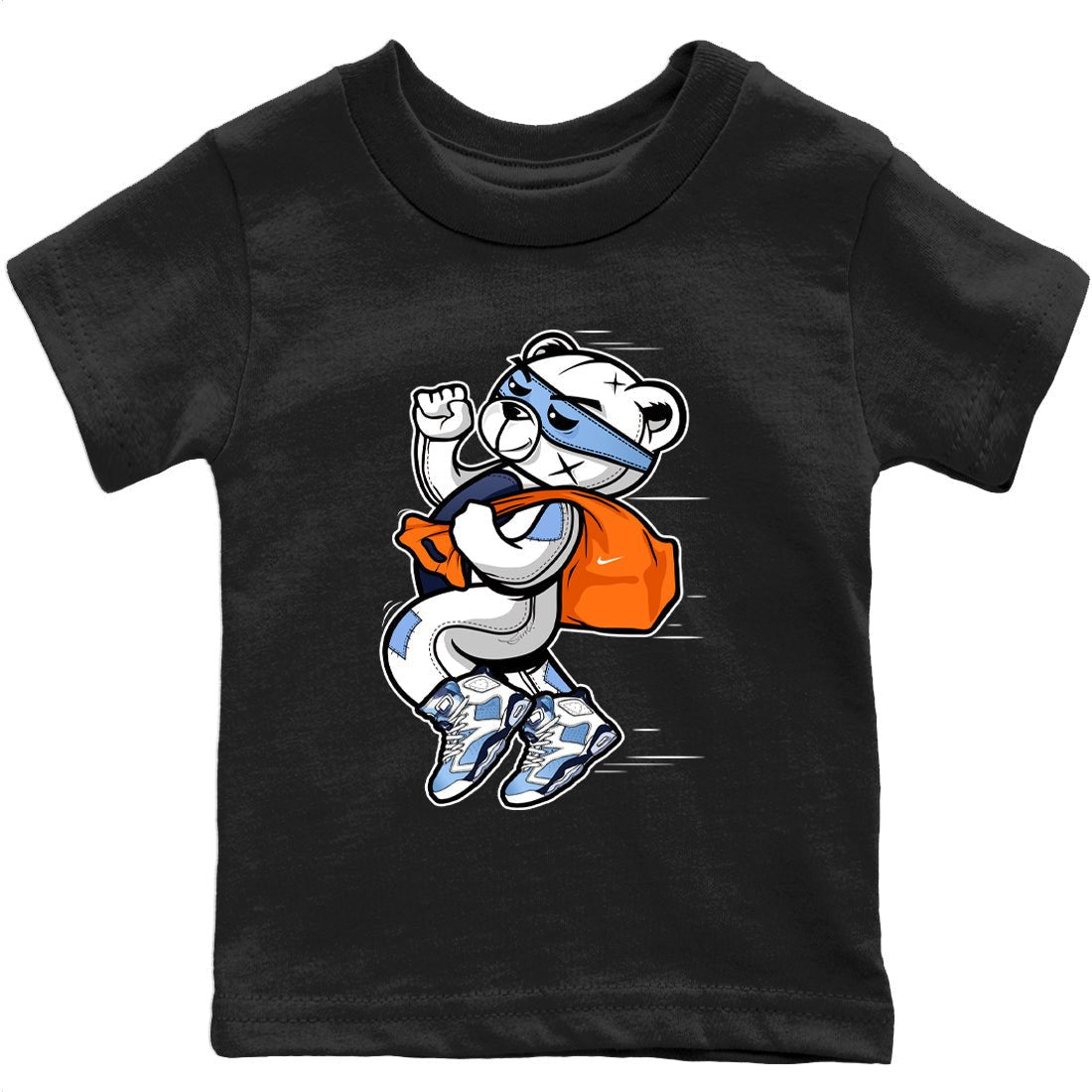 Jordan 6 UNC Sneaker Match Tees Thief Bear Sneaker Tees Jordan 6 UNC Sneaker Release Tees Kids Shirts