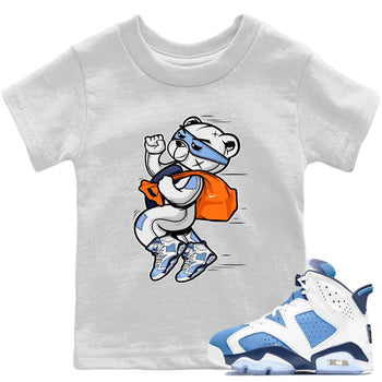Jordan 6 UNC Sneaker Match Tees Thief Bear Sneaker Tees Jordan 6 UNC Sneaker Release Tees Kids Shirts