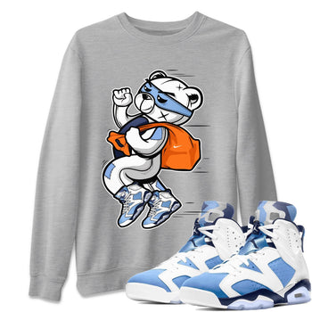 Jordan 6 UNC Sneaker Match Tees Thief Bear Sneaker Tees Jordan 6 UNC Sneaker Release Tees Unisex Shirts