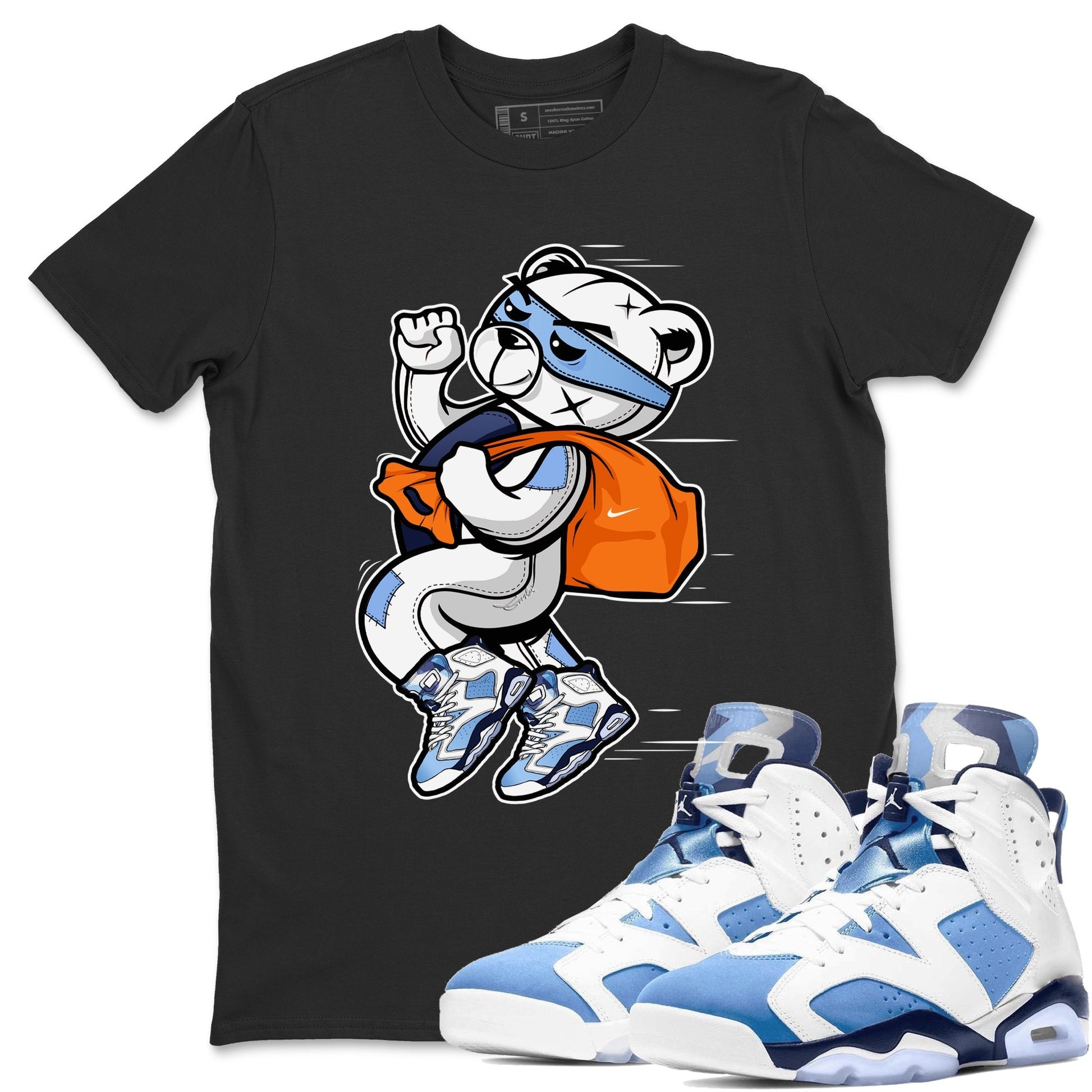 Jordan 6 UNC Sneaker Match Tees Thief Bear Sneaker Tees Jordan 6 UNC Sneaker Release Tees Unisex Shirts