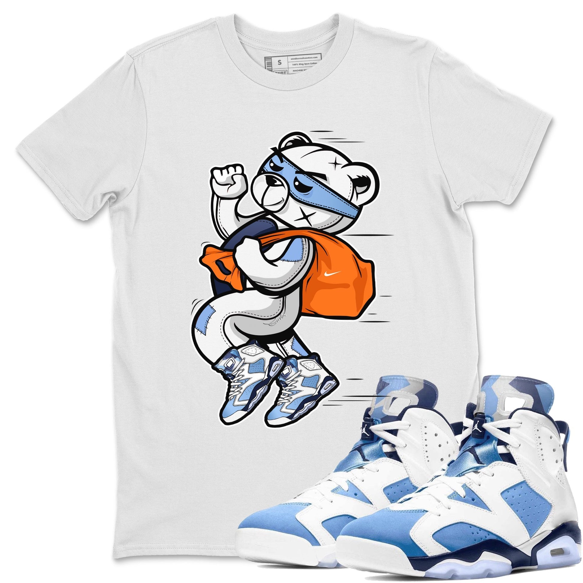 Jordan 6 UNC Sneaker Match Tees Thief Bear Sneaker Tees Jordan 6 UNC Sneaker Release Tees Unisex Shirts
