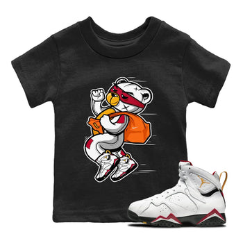 Jordan 7 Cardinal Sneaker Match Tees Thief Bear Sneaker Tees Jordan 7 Cardinal Sneaker Release Tees Kids Shirts