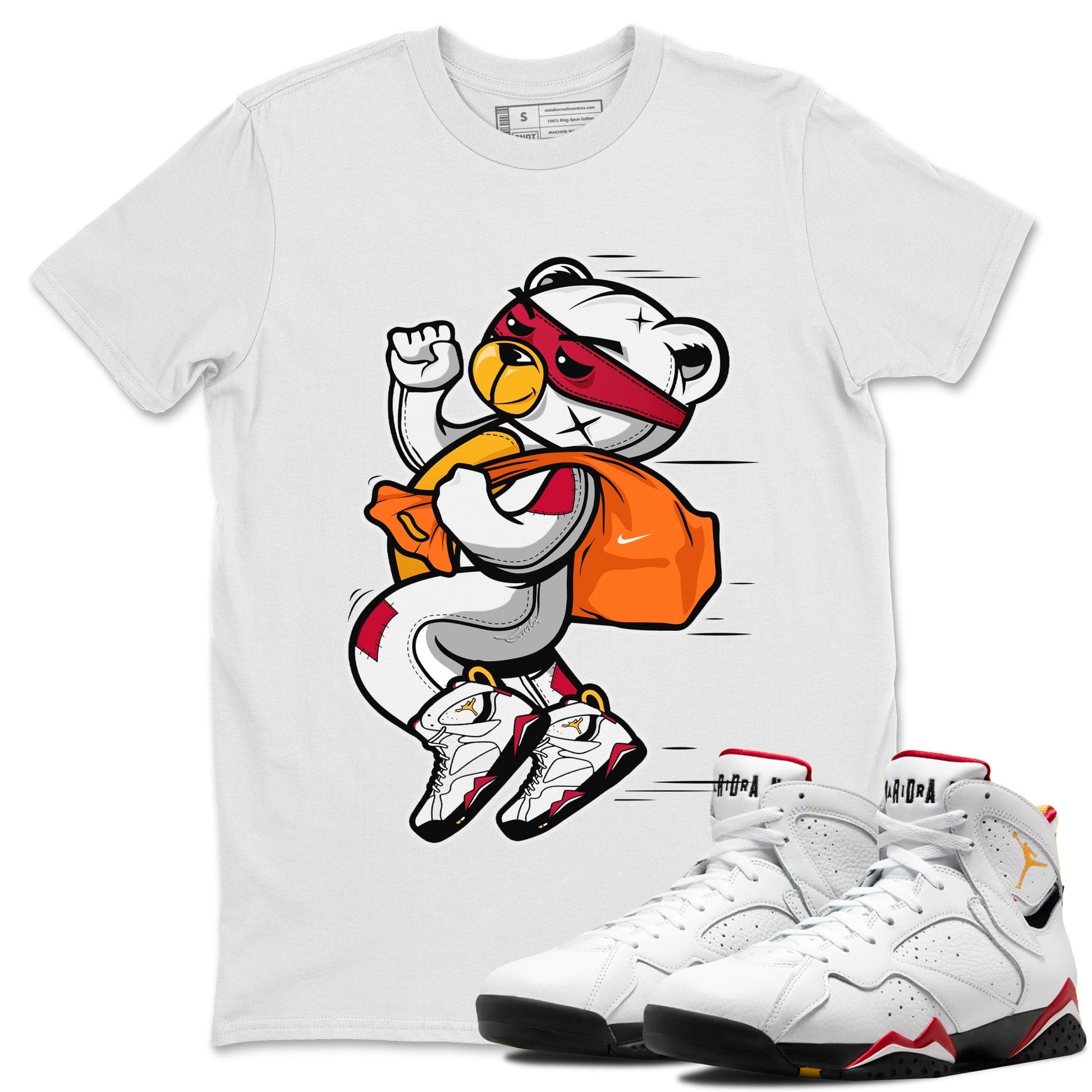 Jordan 7 Cardinal Sneaker Match Tees Thief Bear Sneaker Tees Jordan 7 Cardinal Sneaker Release Tees Unisex Shirts