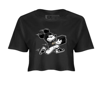 Air Jordan 1 High OG Black White shirt to match jordans Thief Mouse sneaker tees 1s Black White SNRT Sneaker Release Tees Streetwear Black 2 crop length shirt