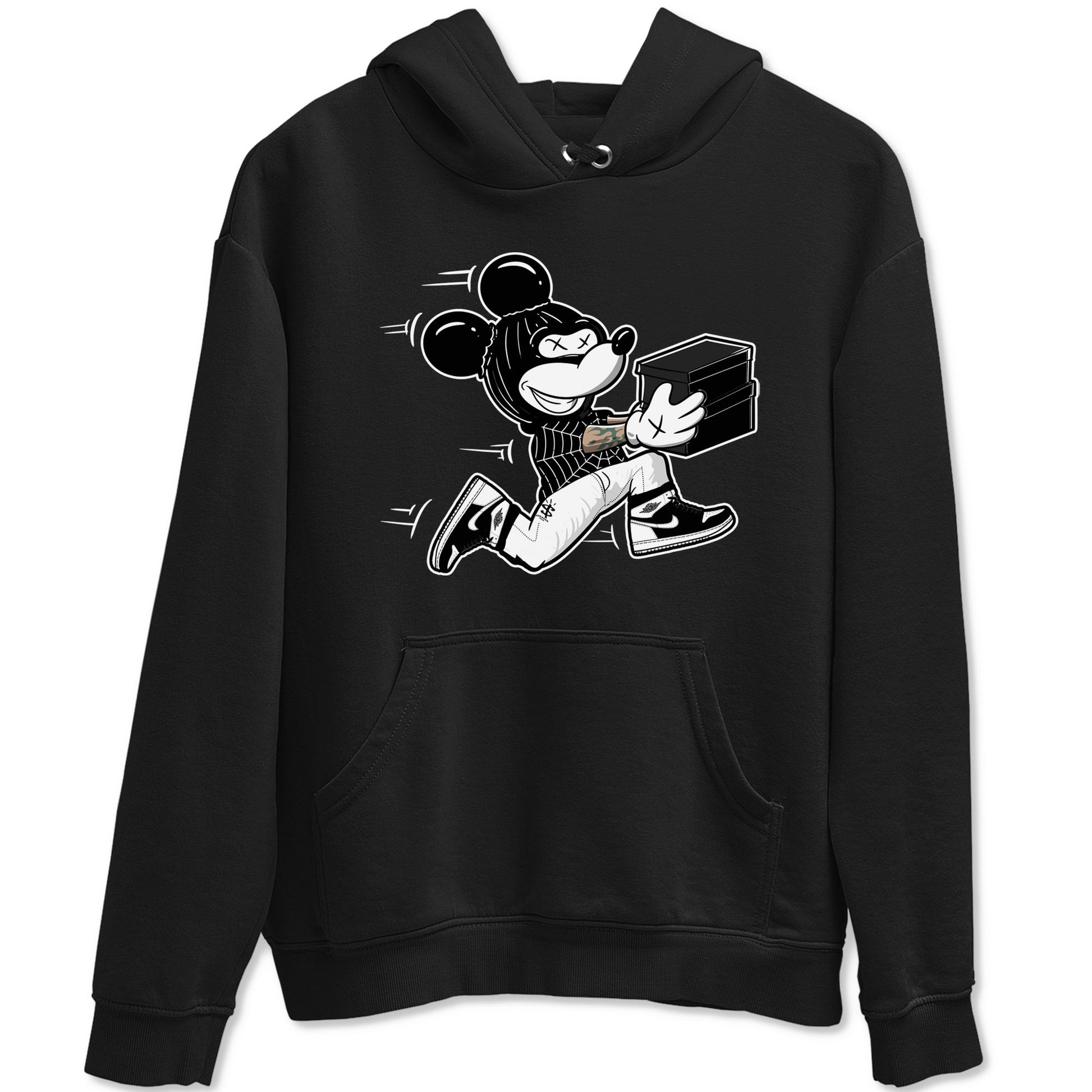 Air Jordan 1 High OG Black White shirt to match jordans Thief Mouse sneaker tees 1s Black White SNRT Sneaker Release Tees Streetwear unisex cotton Black 2 crew neck shirt