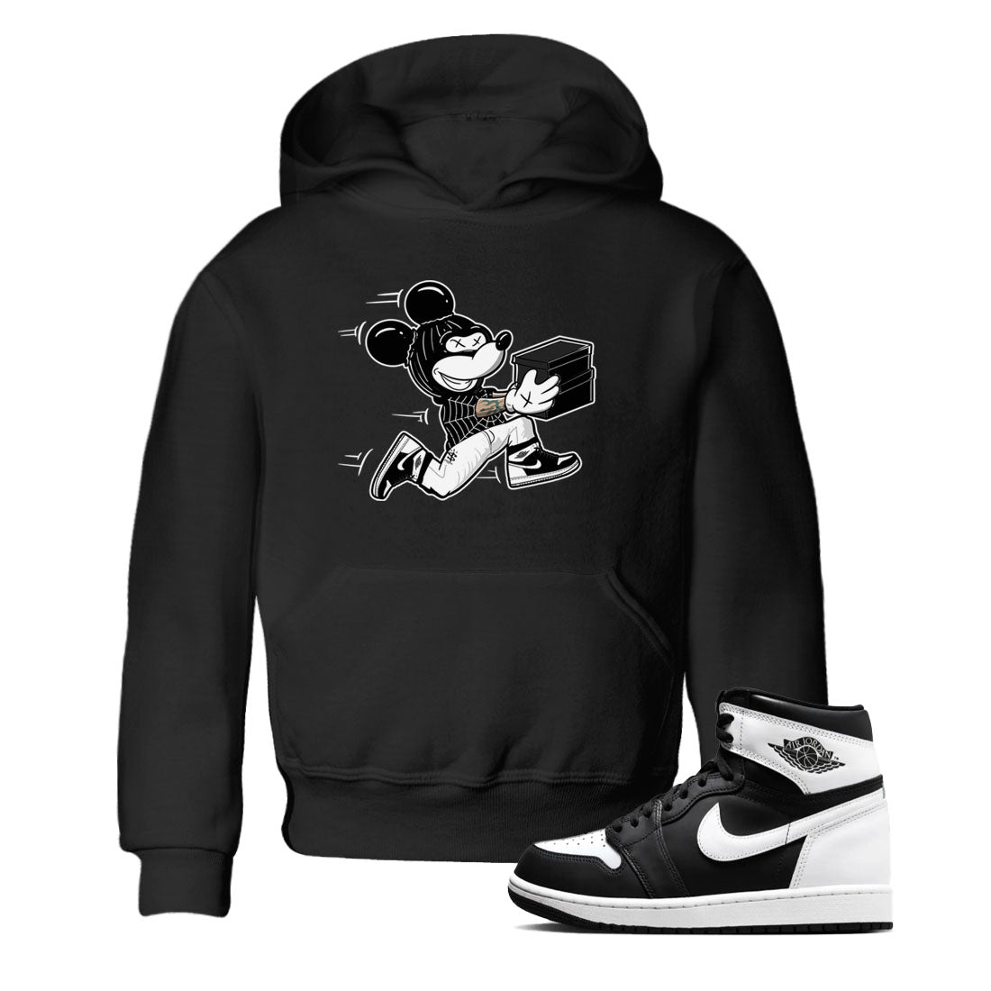 Air Jordan 1 High OG Black White shirt to match jordans Thief Mouse sneaker tees 1s Black White SNRT Sneaker Release Tees Streetwear baby toddler Black 1 cotton Shirt
