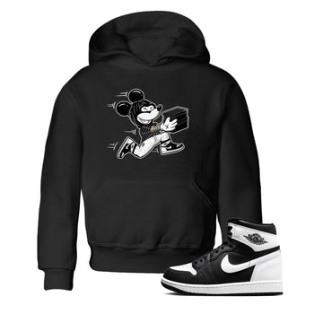 Air Jordan 1 High OG Black White shirt to match jordans Thief Mouse sneaker tees 1s Black White SNRT Sneaker Release Tees Streetwear baby toddler Black 1 cotton Shirt