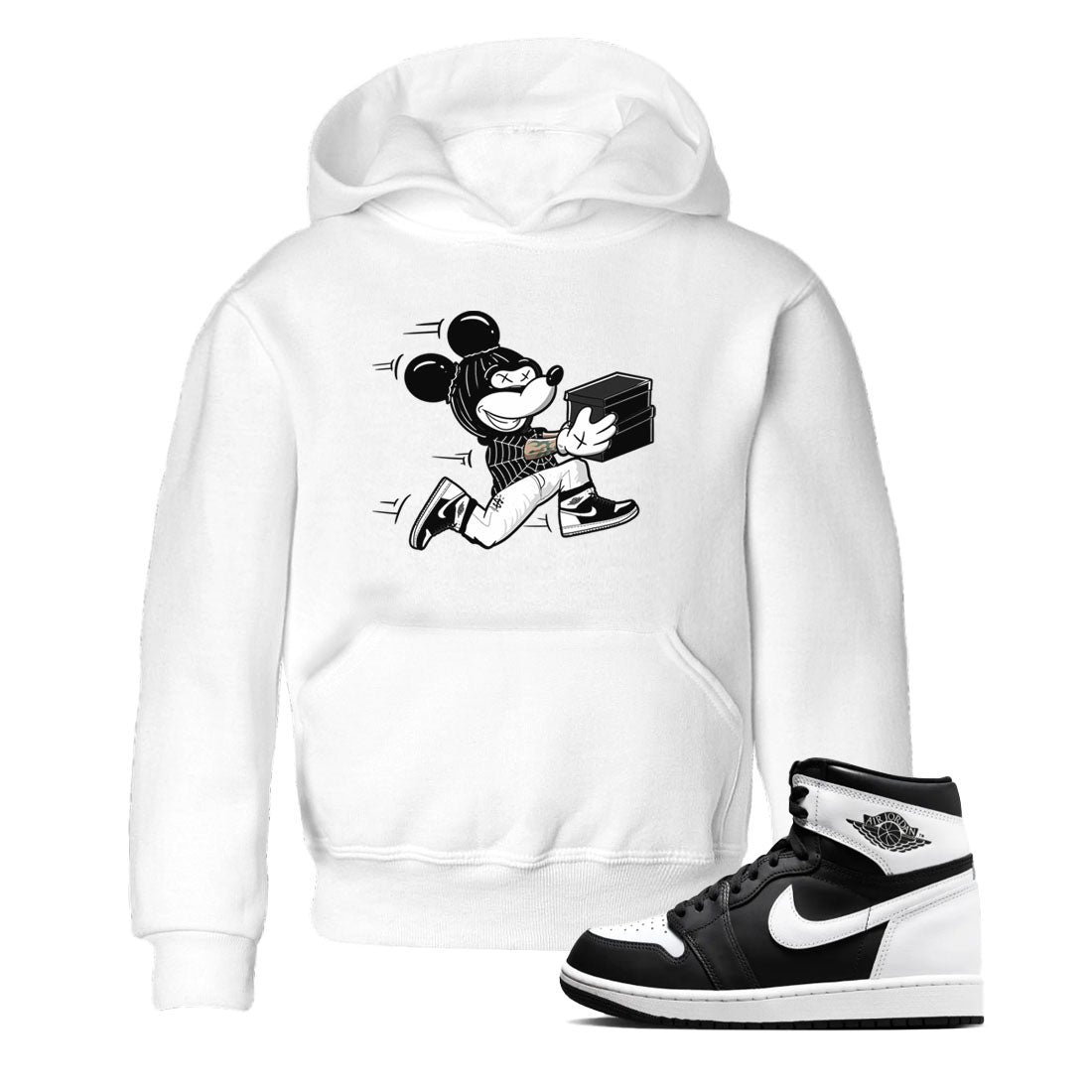 Air Jordan 1 High OG Black White shirt to match jordans Thief Mouse sneaker tees 1s Black White SNRT Sneaker Release Tees Streetwear baby toddler White 1 cotton Shirt