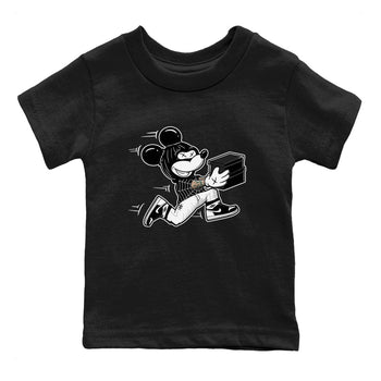 Air Jordan 1 High OG Black White shirt to match jordans Thief Mouse sneaker tees 1s Black White SNRT Sneaker Release Tees Streetwear baby toddler Black 2 cotton Shirt