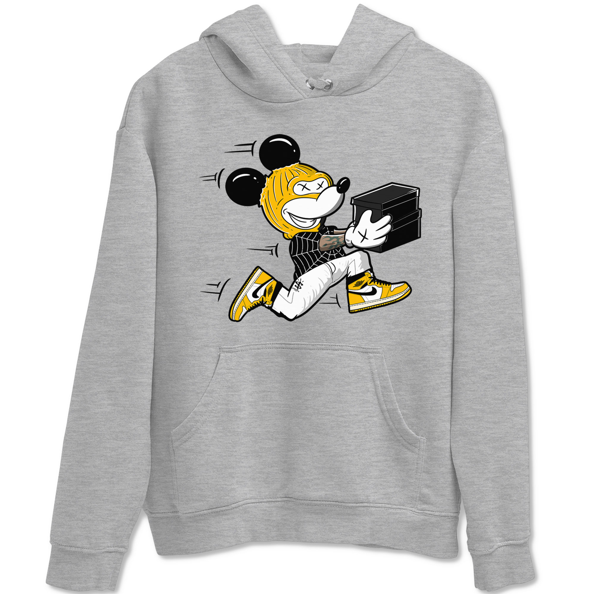 1s Yellow Ochre shirt to match jordans Thief Mouse sneaker tees streetwear brand Air Jordan 1 High OG Yellow Ochre SNRT Sneaker Release Tees unisex cotton Heather Grey 2 crew neck shirt