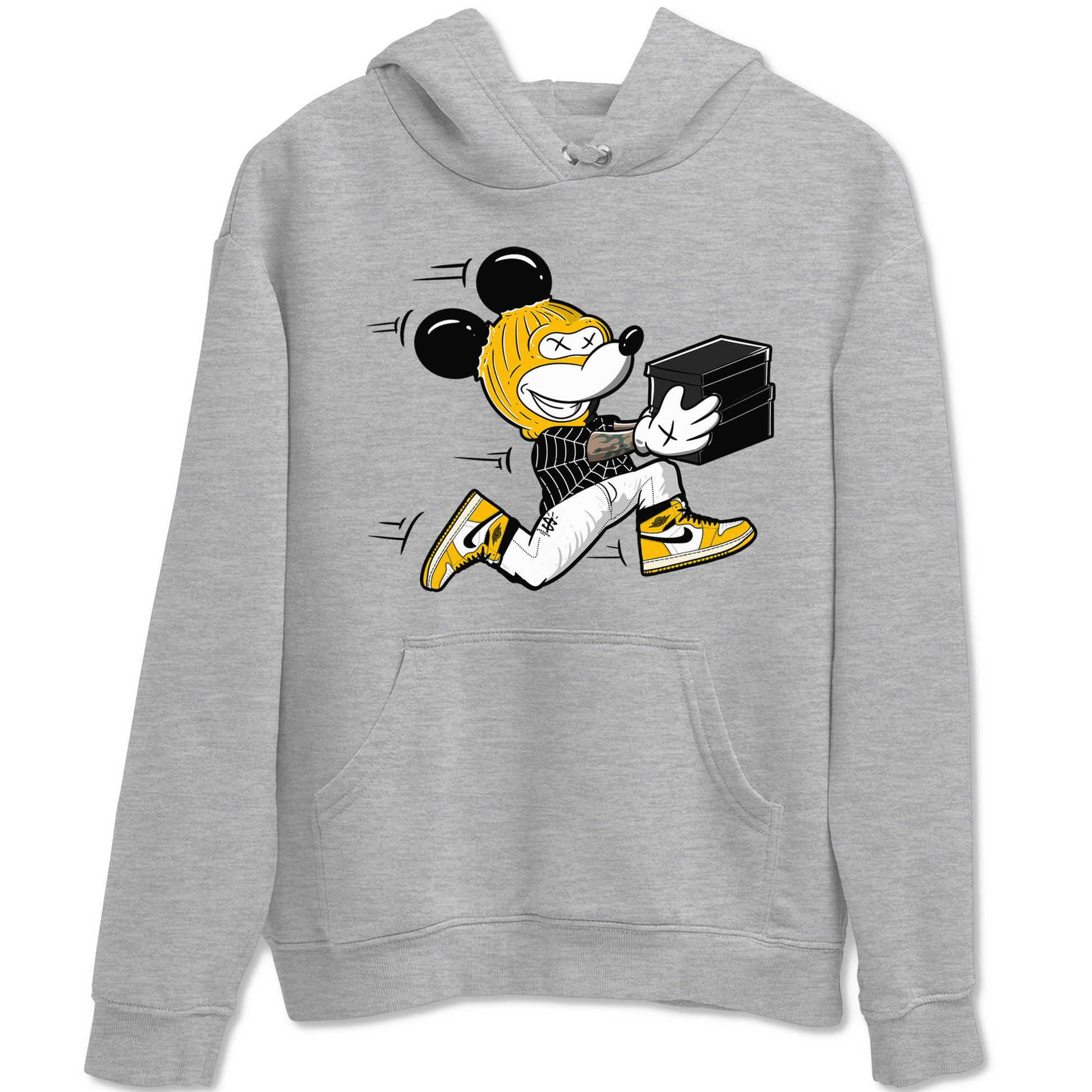 1s Yellow Ochre shirt to match jordans Thief Mouse sneaker tees streetwear brand Air Jordan 1 High OG Yellow Ochre SNRT Sneaker Release Tees unisex cotton Heather Grey 2 crew neck shirt