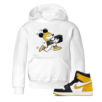 1s Yellow Ochre shirt to match jordans Thief Mouse sneaker tees streetwear brand Air Jordan 1 High OG Yellow Ochre SNRT sneaker release tees baby toddler White 1 cotton Shirt